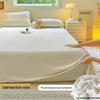 Winter Velvet Flannel Fleece Bed Sheet - Thick Coral Fleece, Solid Color, for Student Dormitory Mattress.