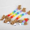 Funny Rainbow Puppy Keychain Handmaking Crochet Puppy Doll Keychain Knitted Dachshund Dog Keychain Custom Accessories