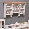 1Pcs 1/12 Dollhouse Wooden Storage Shelf Miniature Furniture Wall Hanging Cabinet For Doll House Dining Room Decoration