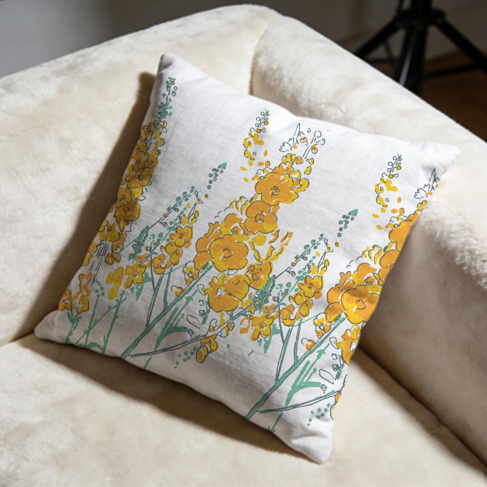 Spring Wildflowers Cushion Cover Soft Decorative Pillow Case Suitable for Bedroom Sofa Car Travel Use