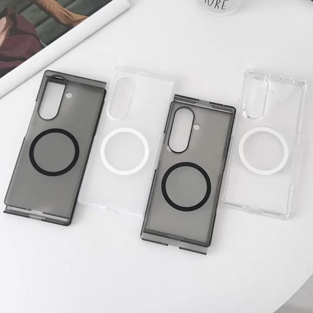 Transparent Ultra Thin Magnetic Phone Case for Samsung Galaxy Z Fold 7 6 5 4 3 for Magsafe Wireless Charge Protect Cover Funda