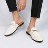 Fashion Leather Men Mules Shoes Men All-match Slippers Retro Soft Anti Slip Casual Shoes for Men 2025 New Original Designer Summer Flats