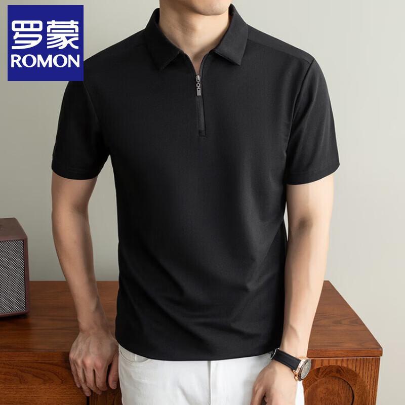 Luomeng Men s Summer Half-Zip Linen Blend Ice Silk Polo Shirt 50