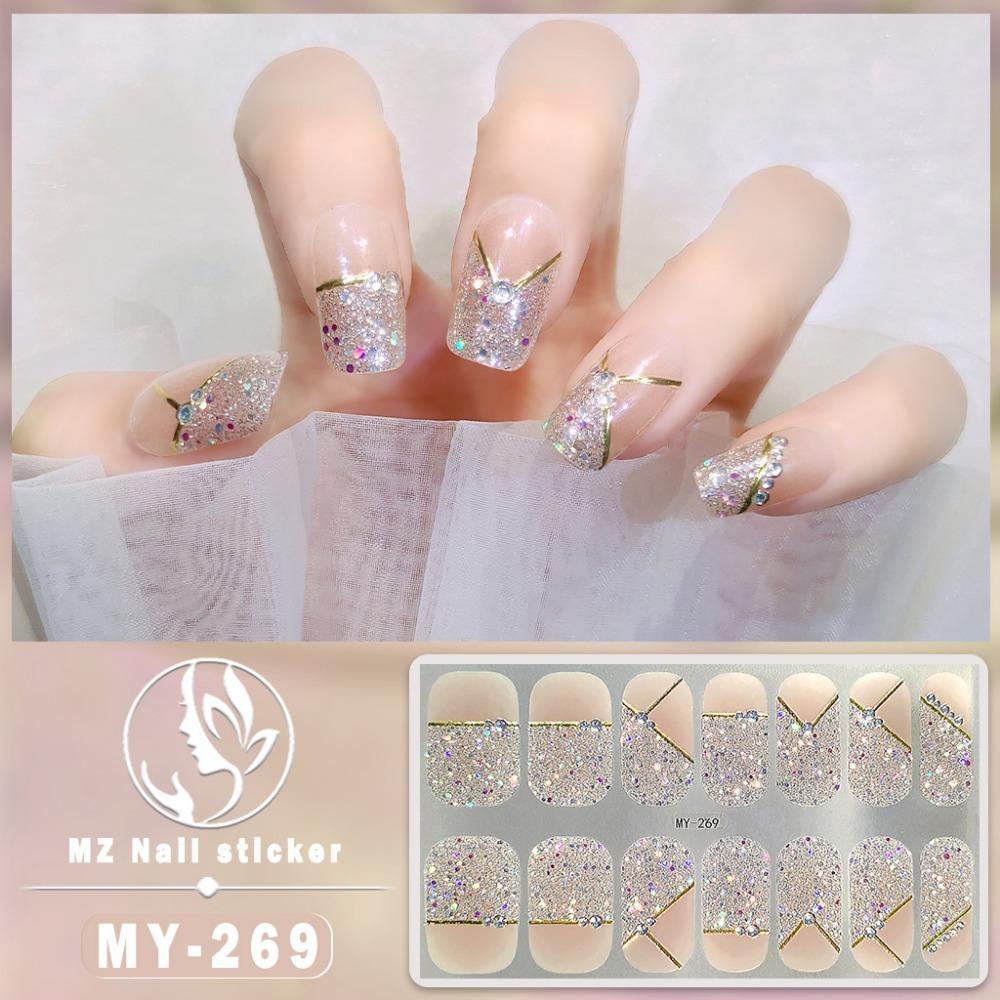 Three-dimensional Waterproof No-bake Gel Nail Polish Film Full Sticker European and American Sexy Nail Film Paper Nail Film Paper
