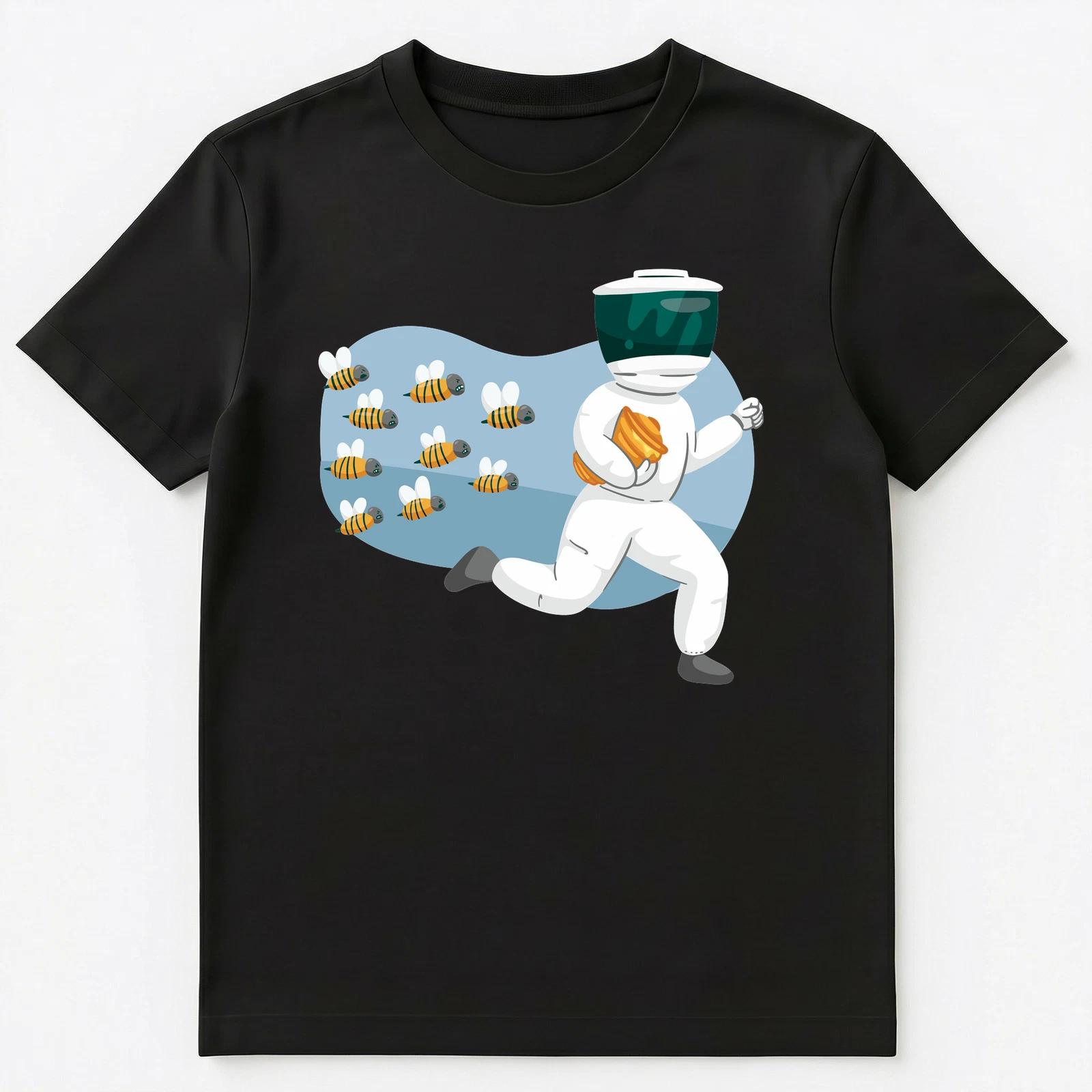 Funny Beekeeper Running Away From Bees Unisex T-Shirt S