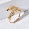 Stainless Steel Trendy Wheat Ear Open Ring for Women - Light Luxury Fashion Design with High-End Appeal