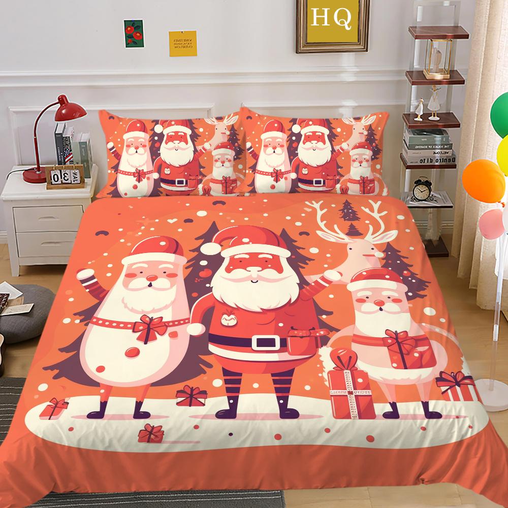 3D Christmas Printing Bed Set Cover King Size Polyester Bedding Set Boy Kid High Quality Bed Clothes