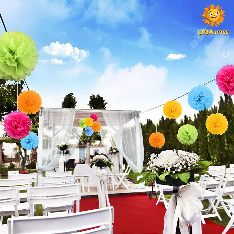 10inch 25cm European And American Party  Decorative Paper Flower Ball Handmade Garland For Wedding Dress Up Birthday Gathering