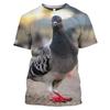 Wild Pigeon 3D Print Summer Men's O-Neck T-shirt Casual Short Sleeve OversizedPullover Fashion Streetwear Tee Tops Men Clothing