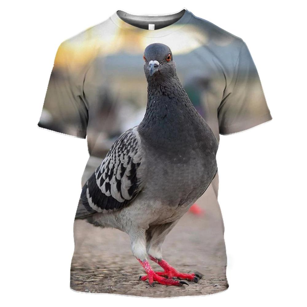 Wild Pigeon 3D Print Summer Men's O-Neck T-shirt Casual Short Sleeve OversizedPullover Fashion Streetwear Tee Tops Men Clothing