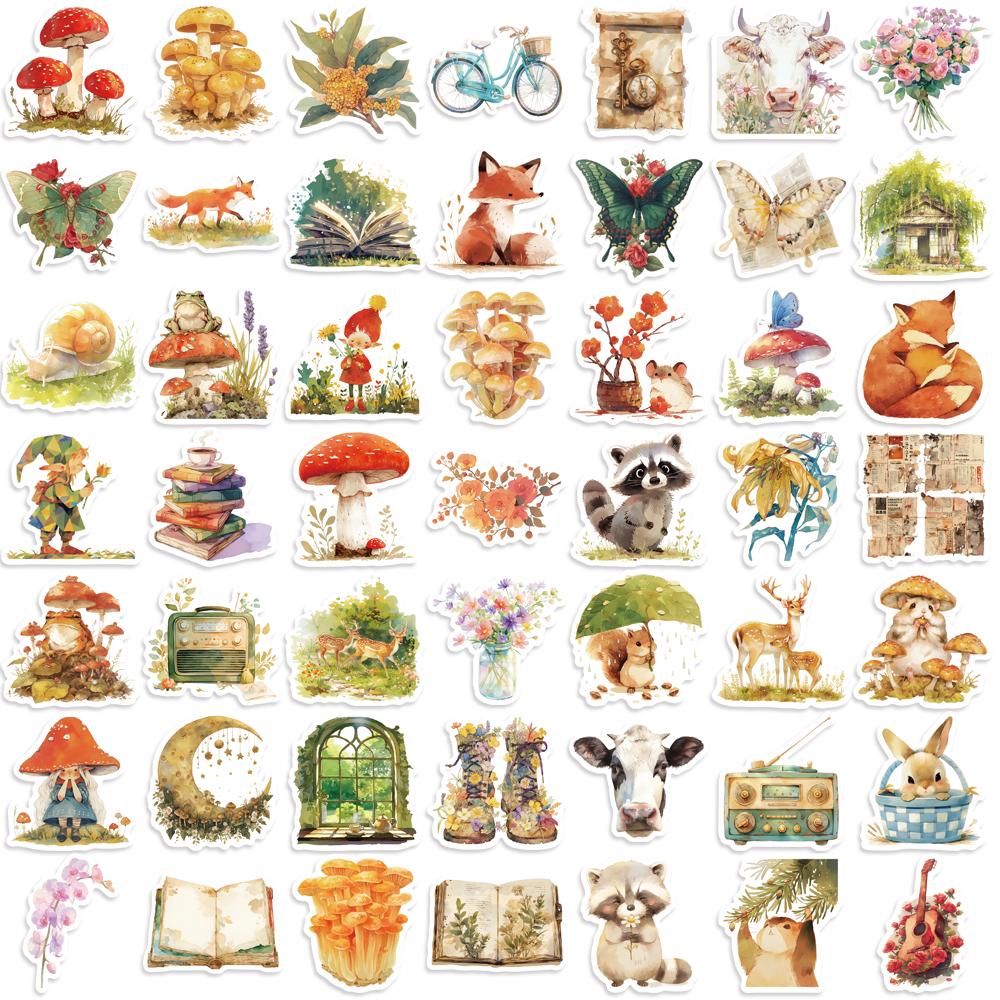 50pcs Cute Fairytale Animals Graffiti Stickers Cartoon DIY Skateboard Phone Case Laptop Waterproof Cool Sticker Decals Toy