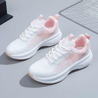 Flying Woven Lightweight Sports Shoes Women's Ins Tide 2025 Spring Versatile New Soft-soled Running Breathable Women's Shoes Mesh