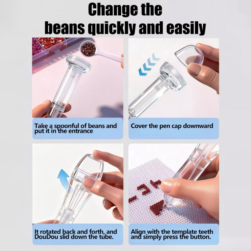 Press Style Plastic Art Tool with 2 Storage Cups, Manual DIY Craft Pen for Table Work, Handmade Use, Art Tasks, and Routine DIY Activity Use