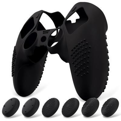 Siliconen hoes voor PlayVital ps5 Edge zacht rubberen beschermer skin voor ps5 met duimgreep dop 3D Studded Edition Studded Edition Antislip
