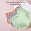 Langsha Women's High-Waist Tummy Control Lace Antibacterial Cotton Briefs
