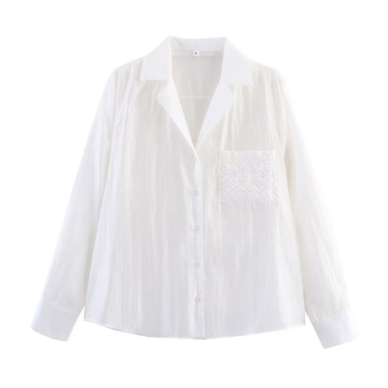 Za New Fall Women's Clothing 2025 Fashion Wind Fashion Minimalist Embroider Pocket Shirt 4786079 251