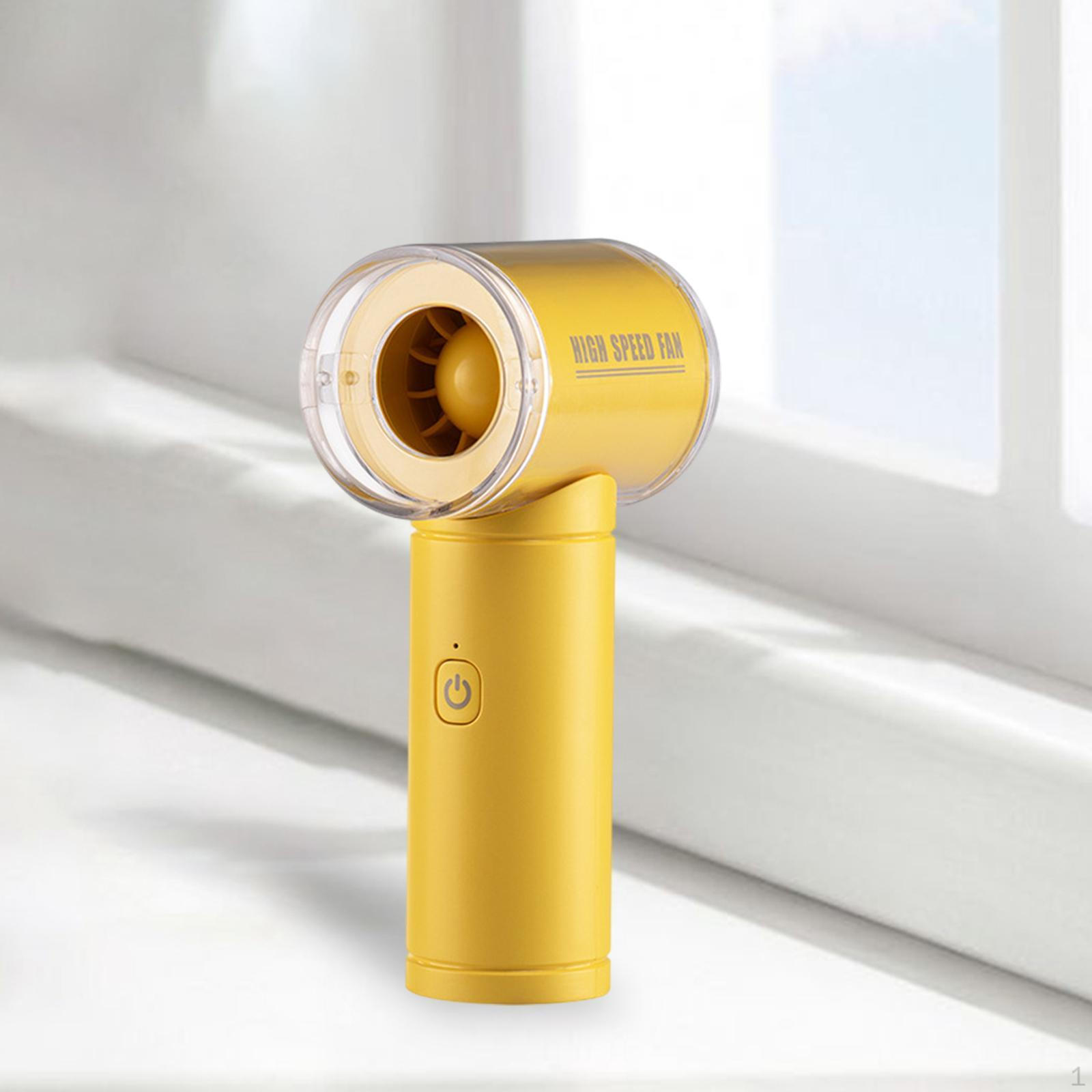 

Compact Handheld Fan with Adjustable Speeds And Removable Air Nozzles for Fishing, Kitchen, Or жовтий