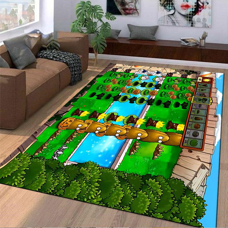 Plants Vs. Zombies Game Scene Suitable As a Non-slip Mat for the Living Room or Bedroom Sofa