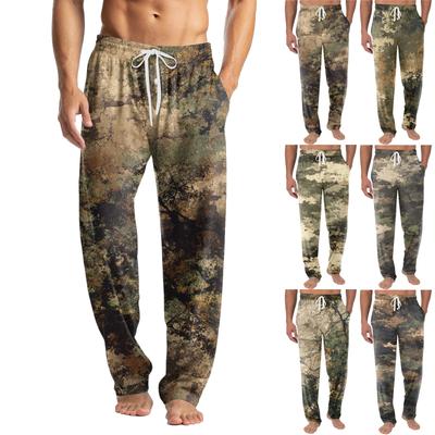 Pantalones Casuales de Punto para Hombre con Bolsillo y Estampado de Moda