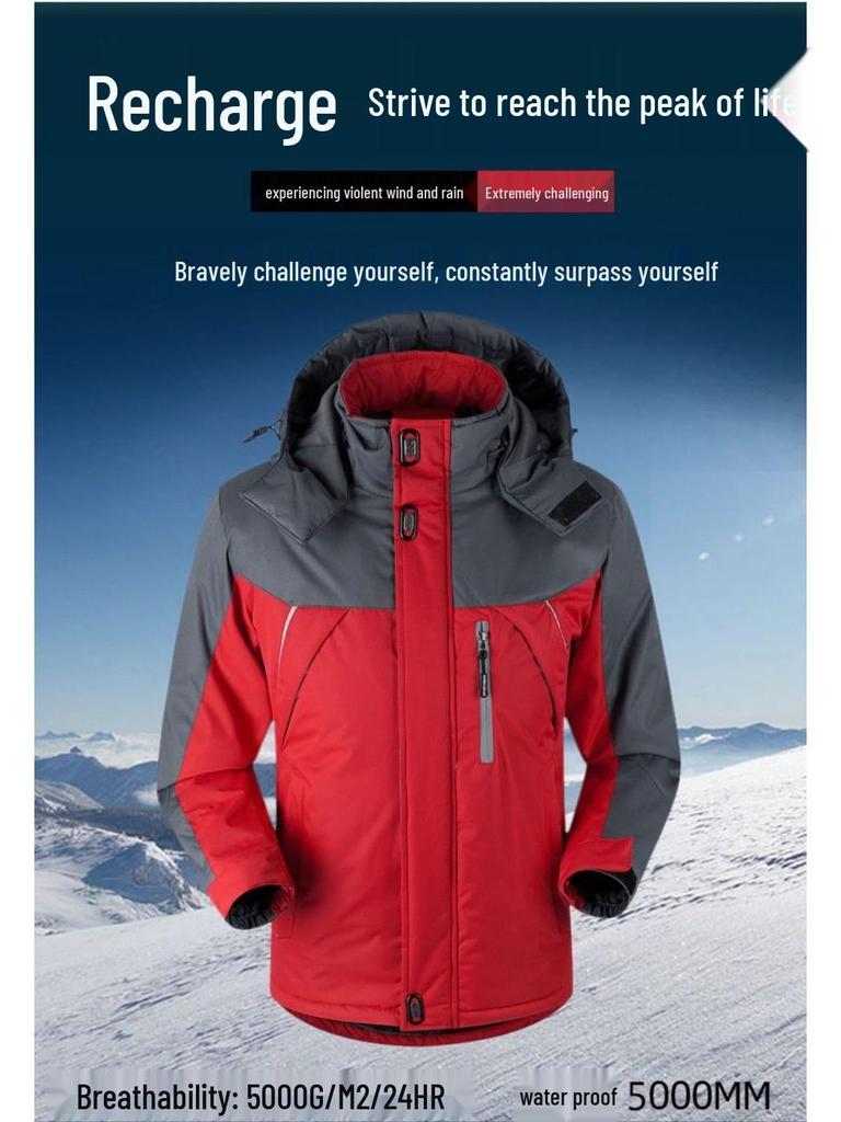 Men's Thickened Plus Velvet Winter Cotton Padded Jacket, Workwear, Plus Size