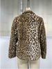 Women's European & American INS New Leopard Print Button-Down Lapel Coat