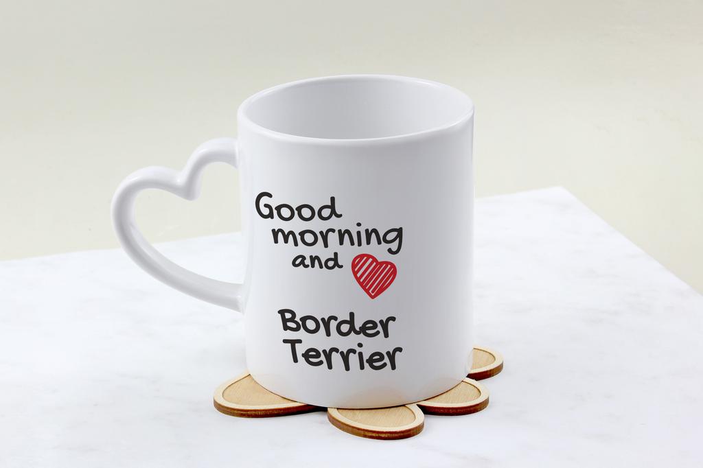 Border Terrier - Cup with a Dog, Adorable Cup with a Heart-shaped Handle, Universal Gift from the Art-Dog Brand