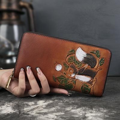 Portfel z prawdziwej skóry w stylu retro, z wymazanym kolorem, z wieloma przegródkami i dużą pojemnością, biznesowa saszetka