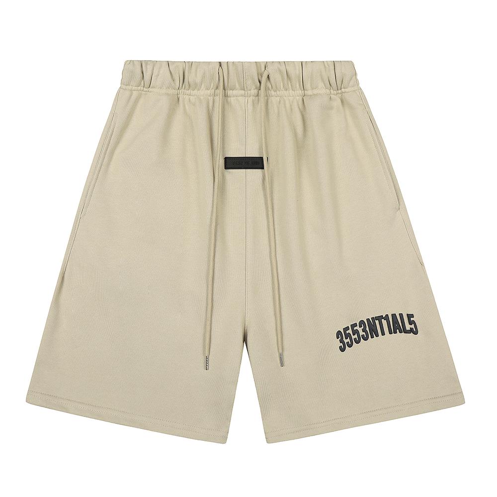 Fear of God Essentials Special Letter Print Sweat Shorts Unisex Oversized Cotton Drawstring Elastic Waist Streetwear Casual Sports Knee Length Shorts