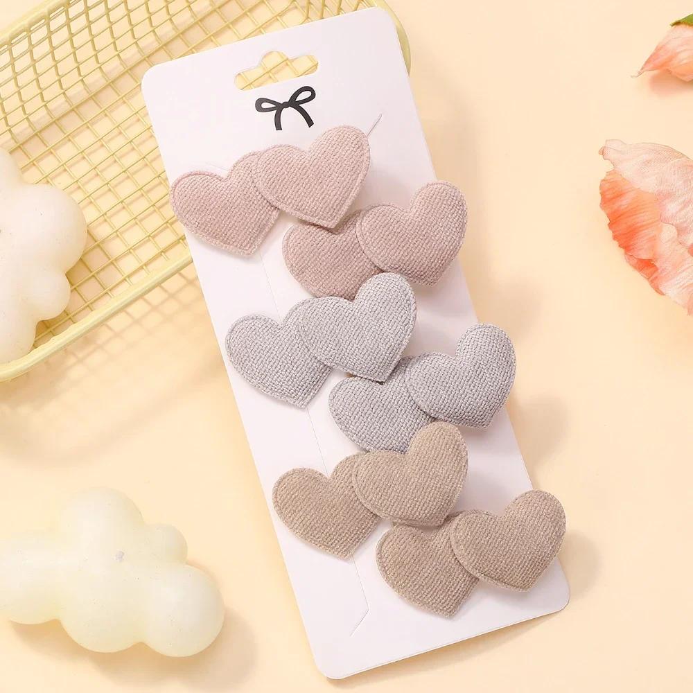 LOVEKIKI 6PCS Cute Heart Designs Elegant  Hair Clips Sweet Headwear Mini Clips Kids Girls Outdoor Wear Hair Accessories Gifts