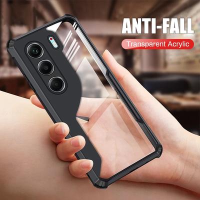 Transparent Acrylic Shockproof Armor Case For Tecno Camon 40 Pro 5G 4G TPU Soft Frame Protection Fundas On Camon40 Camon40Pro 5G