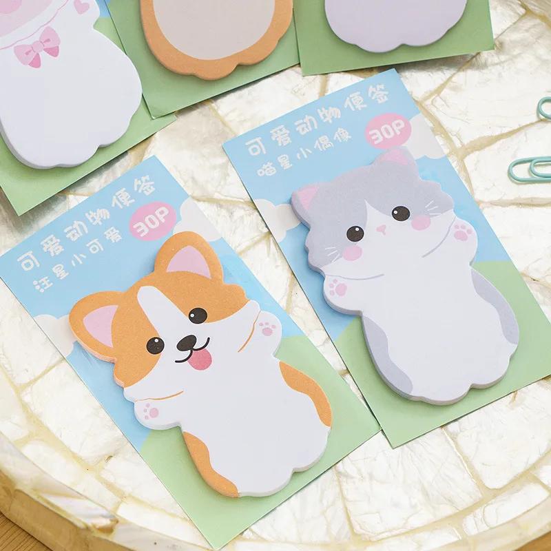 Lytwtw's Lovely Animal Rabbit Bear Dog Sticky Notes Memo Pad Paper School Supplies Planner Stickers Stationery