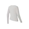 Li Ning Fitness Series Solid Color Logo Embroidered Irregular Hem Long Sleeve T-Shirt Women Tops White ATLS054-1