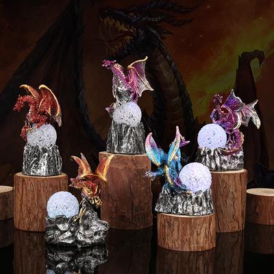 Bojový drak Dinosauří vejce Pryskyřičná figurka Dětská základna Svítící hračka Halloween Domácí dekorace