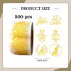 500 Pieces Easter Stickers Clear Gold Foil Design Self Sticky Bunny Gift Tags for