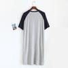 Pigiami da Uomo Estivi Sottili in Modal Monopezzo Vintage Pigiami Cuciture di Mezza Lunghezza Loungewear Pigiami Scollo a V Loungewear