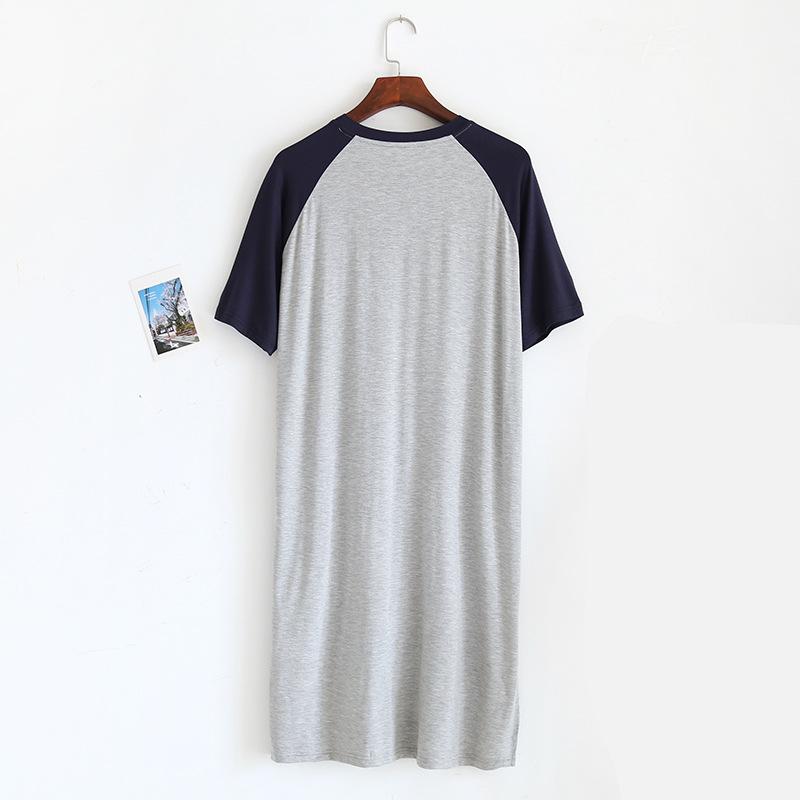 Pigiami da Uomo Estivi Sottili in Modal Monopezzo Vintage Pigiami Cuciture di Mezza Lunghezza Loungewear Pigiami Scollo a V Loungewear