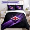 Fiorentina FC Bedrucktes 3-teiliges Bettwäsche-Set Atmungsaktiver Bettbezug mit Kissenbezügen Dekorative Bettwäsche für Schlafzimmer Zuhause