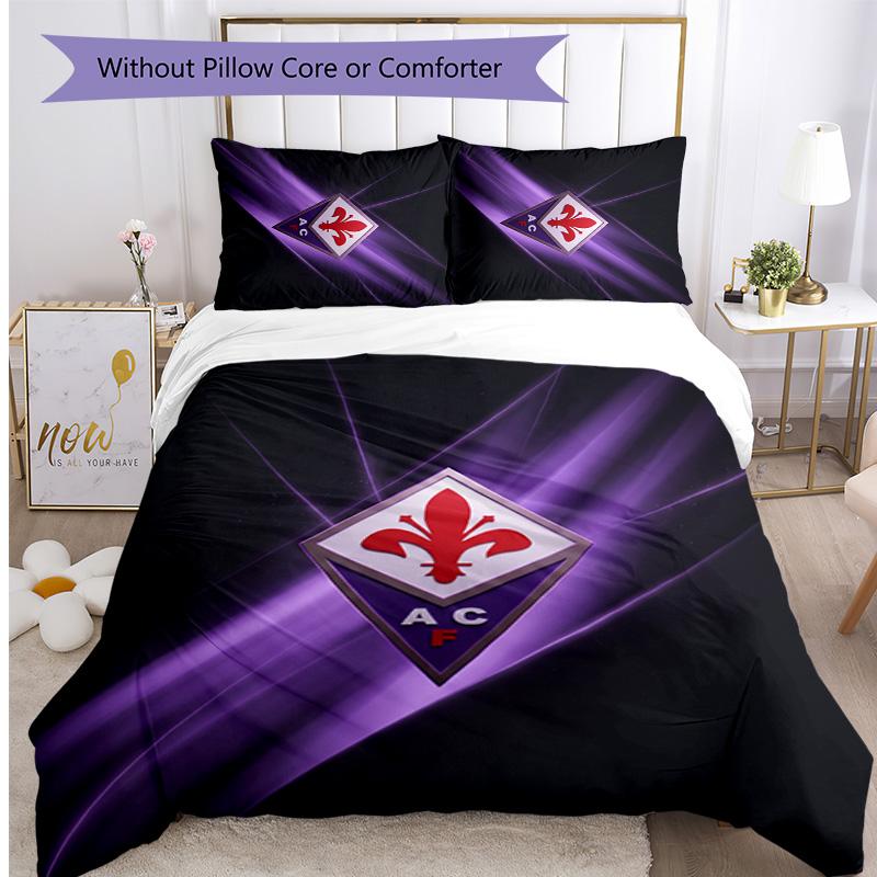 Fiorentina FC Printed 3PCS Bedding Set Breathable Duvet Cover with Pillowcases Decorative Bed Linen for Bedroom Home