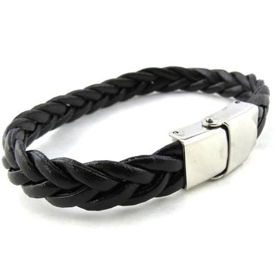 [M8243] - Schwarzes gemischtes Armband „Peaceful“ (geflochten)