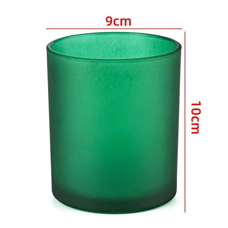Colored Frosted Glass Candle Jar with Optional Lid - Creative Wide Mouth Design