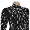 European & American Fashion Women's Long-Sleeve Beaded Bodycon Dress