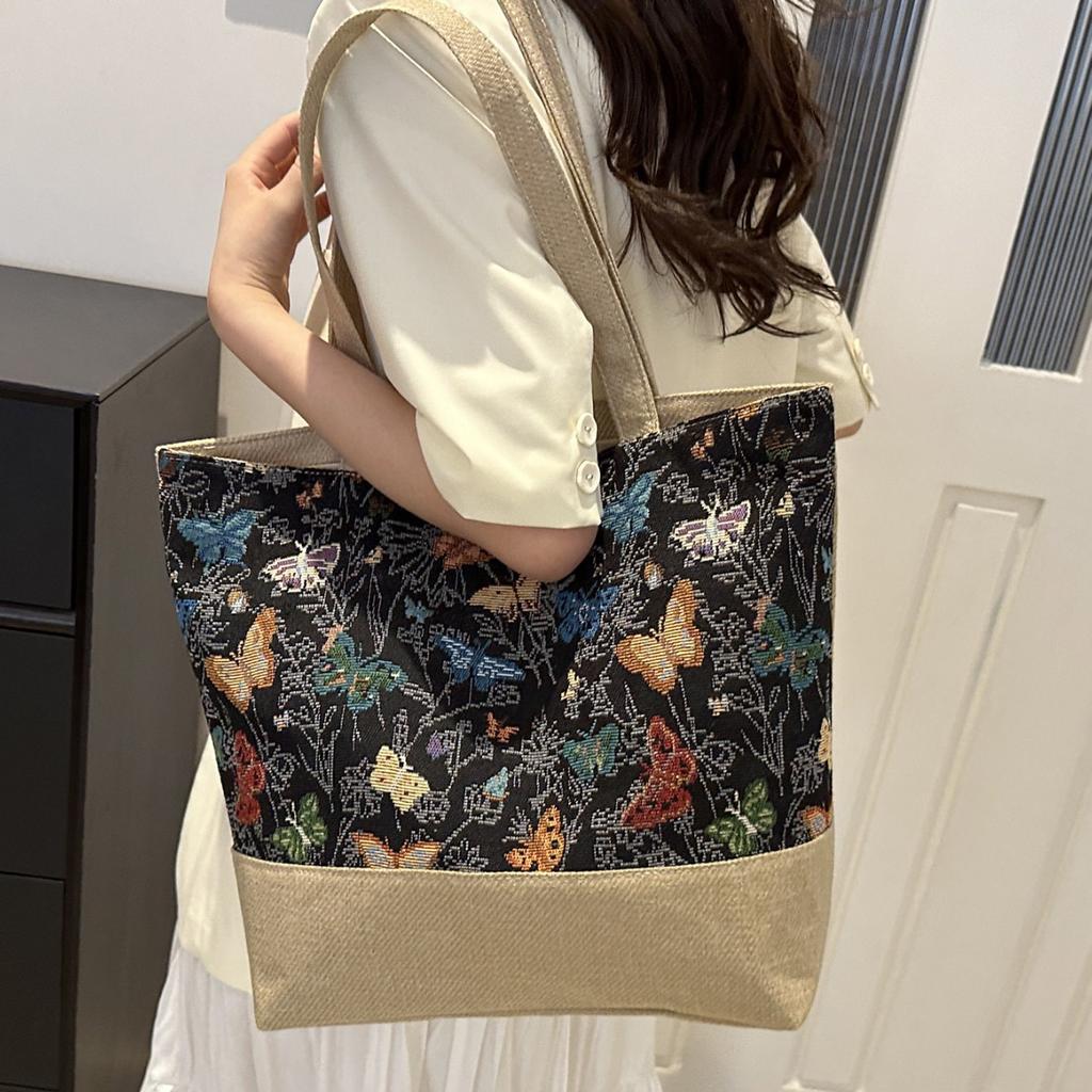 Canvas bag 2025 new ins fashion shoulder tote bag commuter handbag large capacity women's bag batch