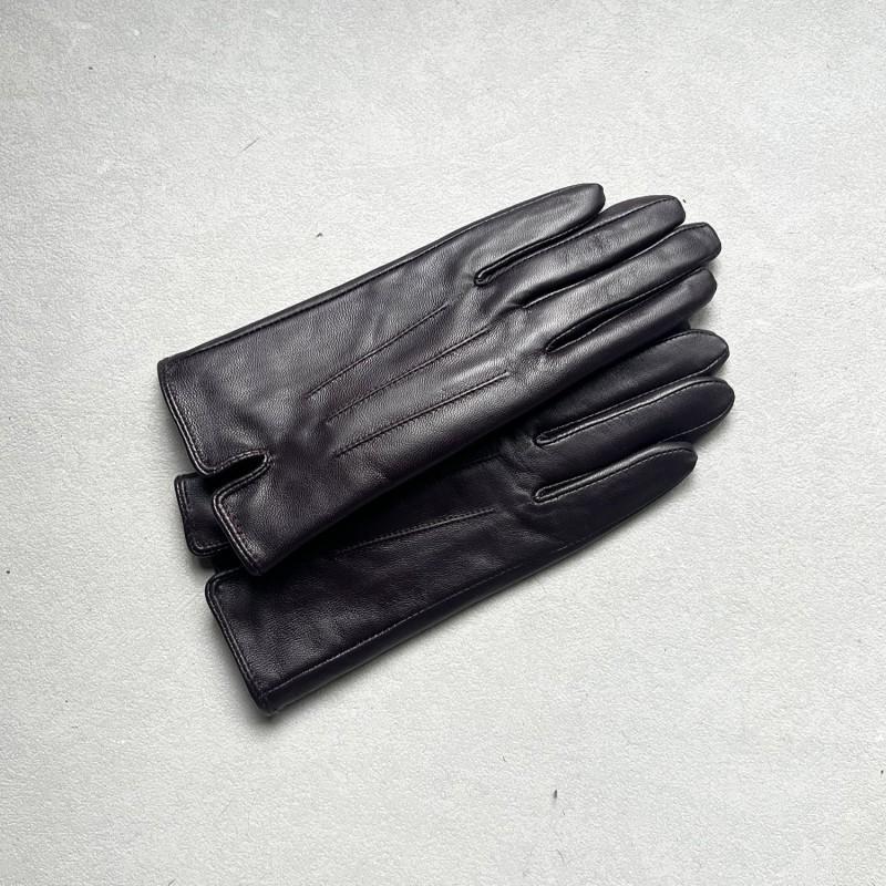 Womens Purple Sheepskin Gloves Fleece Lined Warm Fashion Commute Winter