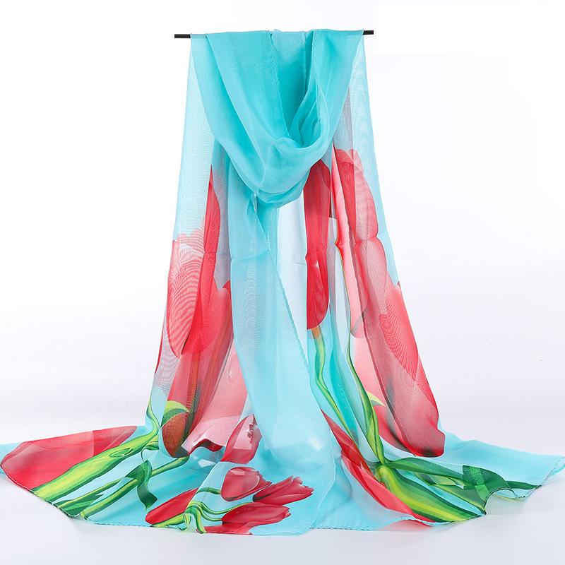 Scarf for Women Versatile and Fashionable Shawl  Spring and Autumn Korean Scarf  Thin Long Chiffon Large Yarn Scarf