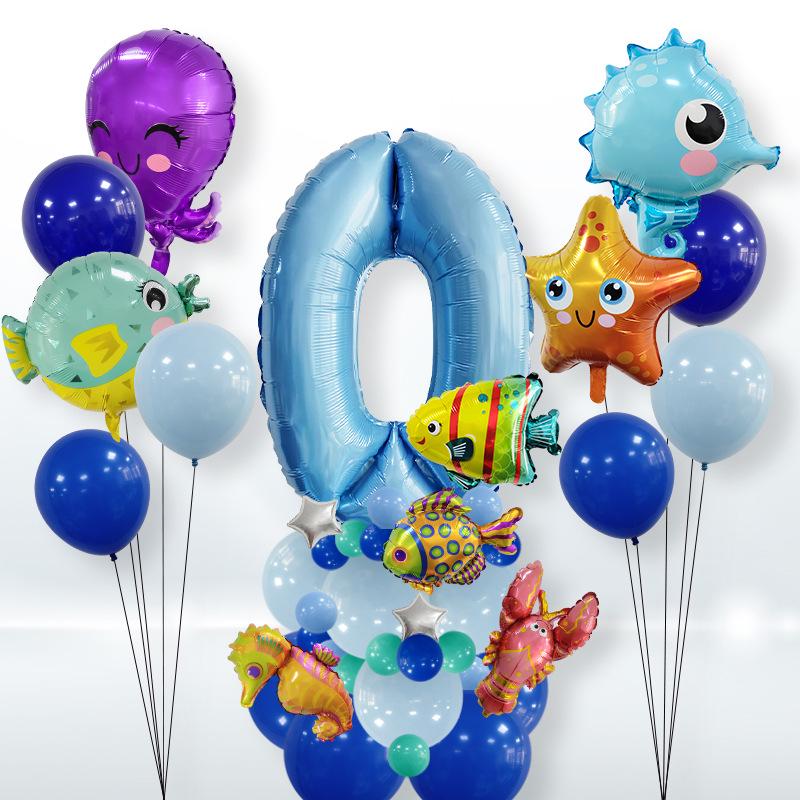 Underwater World Octopus Balloon Set for Kids Birthday & Baby Shower Decorations