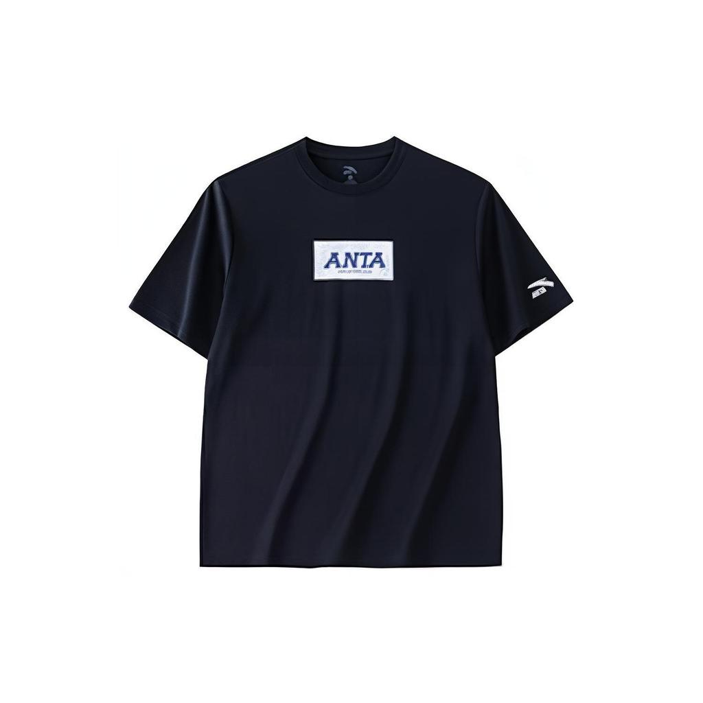 Anta Logo Life Series Písmeno Kulatý výstřih Volné Krátký rukáv Pánská trička 152338108-4