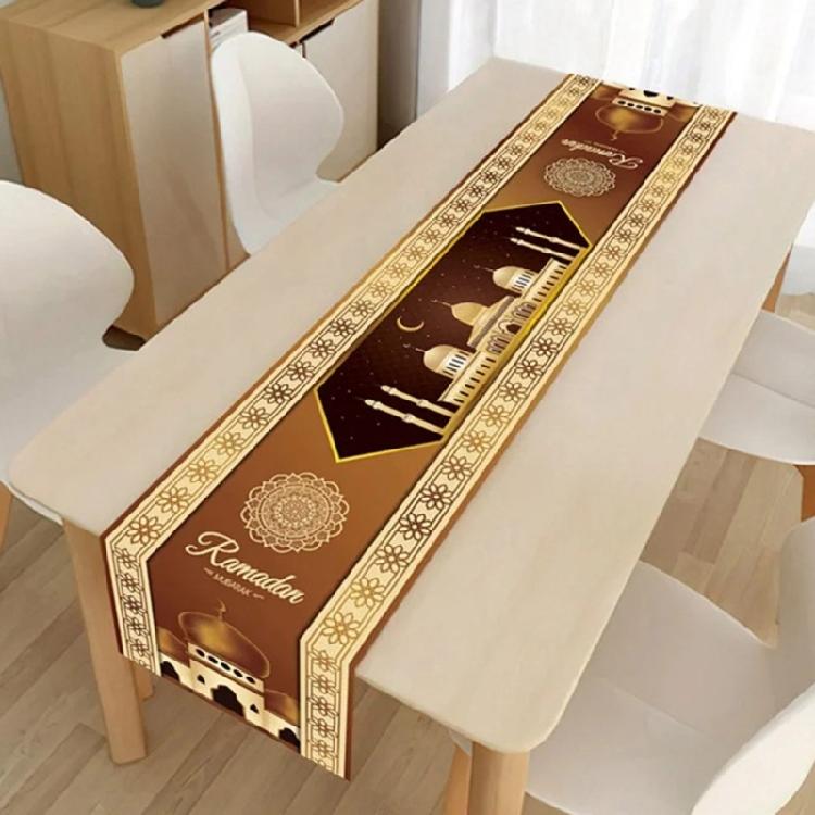 Eid Mubaraks Tablecloth Islamic Muslims Party Supplies Handmade Table Runner Table