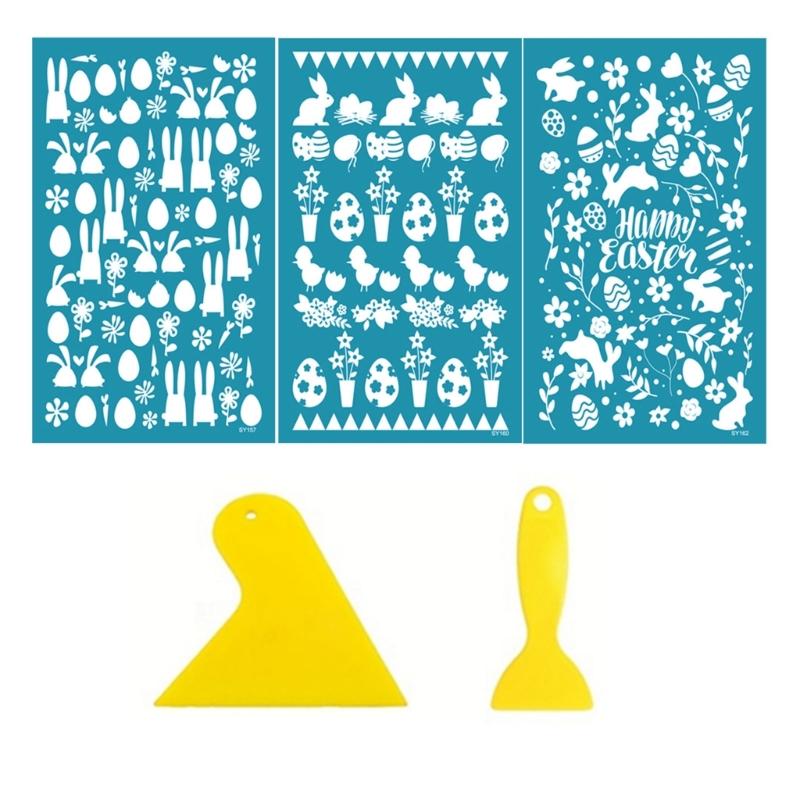 5pcs Earrings Silk Screen Stencils for Clay Reusable Silkscreen Print Clay Jewelry Making DIY Art Craft Supplies Easter
