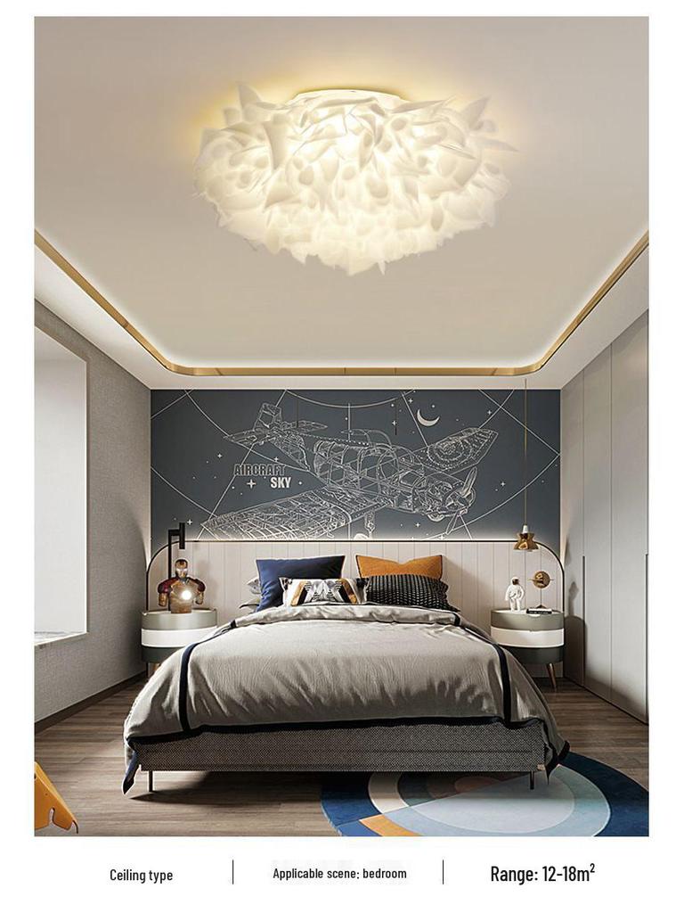 2025 Modern Minimalist Petal Ceiling Light - Full Spectrum, Warm & Romantic for Master Bedroom