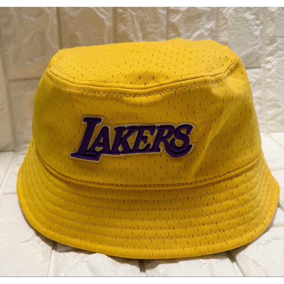 Used (Rare) NBA Lakers Bucket Hat Mesh Material Yellow M/L